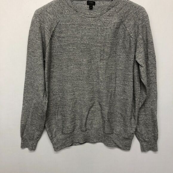J. Crew Men Long Sleeve Crew Neck Cotton Knit Sweater Size Large Gray B253 -11 - Picture 11 of 14